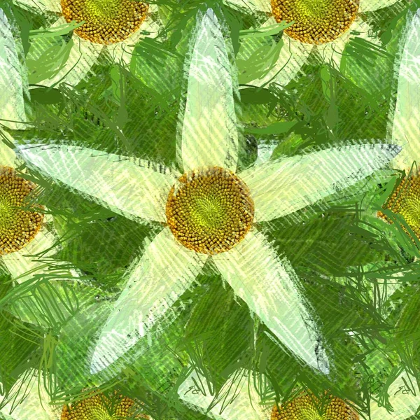 Sömlös Mönster Med Blommor Bakgrunden — Stockfoto