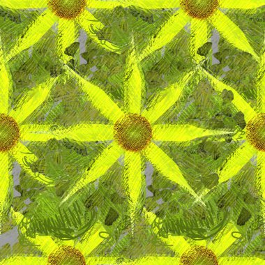 Dağınık tarzda çiçek çizim, grungy arka plan.