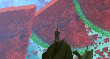 arka planda kırmızı boya