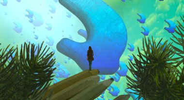 noel ve mavi arka plan