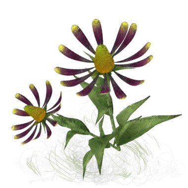 beyaz zemin üzerine suluboya çiçek