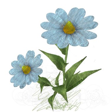 beyaz zemin üzerine suluboya çiçek