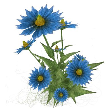 suluboya çiçek beyaz izole