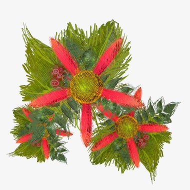 Beyaz arkaplanda izole edilmiş noel ağacı