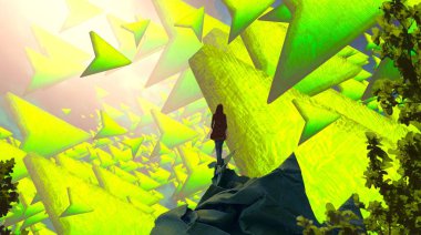 yeşil ve sarı yapraklar