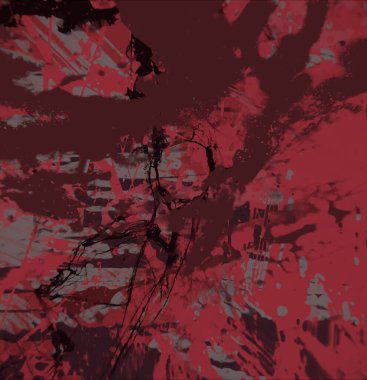 Grunge arka plan kırmızı yaprakları ile