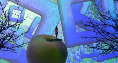 Ağaçla soyut arkaplan