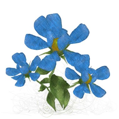 beyaz zemin üzerine suluboya çiçek