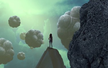 Beyaz ve mavi gökyüzü