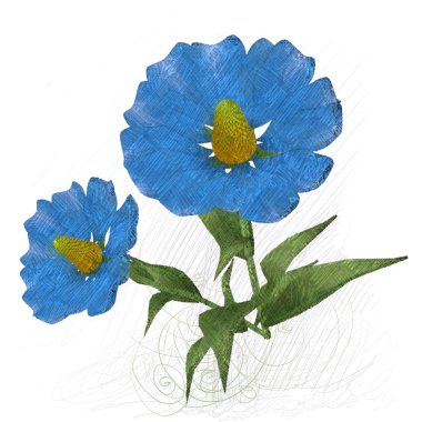 beyaz zemin üzerine suluboya çiçek