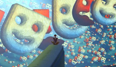 karikatür ve beyaz ayı