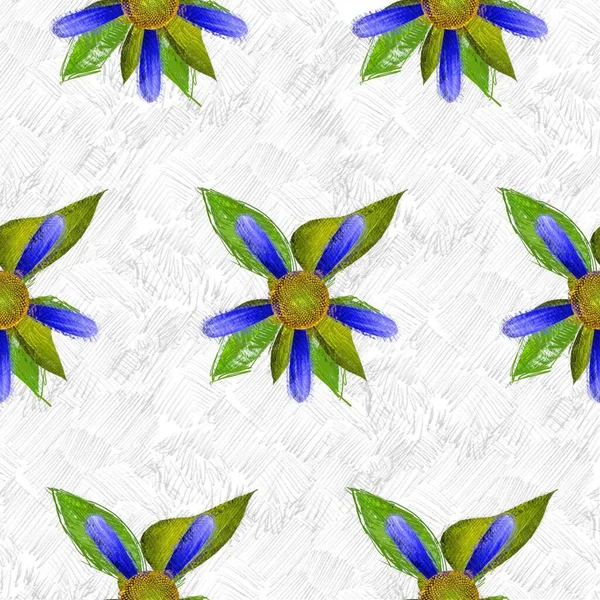 Квітковий Малюнок Безладному Стилі Гранжевий Фон — стокове фото