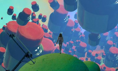 Balonlarla soyut arkaplan