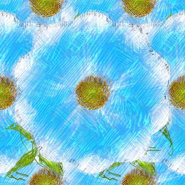 Arka planda çiçekler olan kusursuz desen