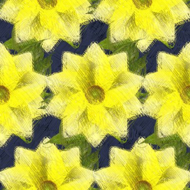 Sarı çiçekli pürüzsüz desen