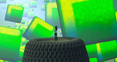 ofis ve yeşil bilgisayar