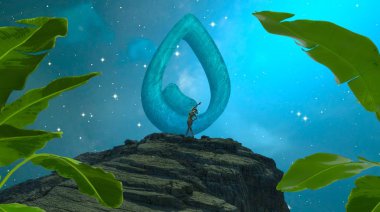 Soyut renkli arka plan, hayal gücü kavramı insan silueti.