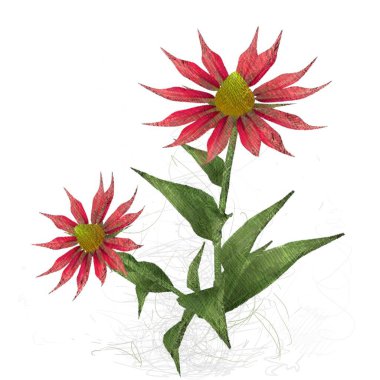 beyaz zemin üzerine suluboya çiçek