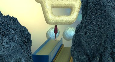 Kumsalda oturan kadın.