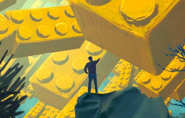 kopya alanı ile arka plan için sanatsal renkli illüstrasyon