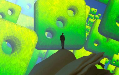 yeşil arka plan ile bulmaca