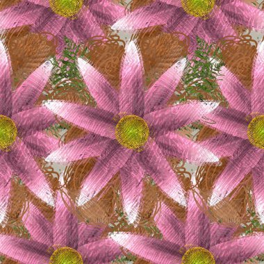 Arka planda çiçekler olan kusursuz desen