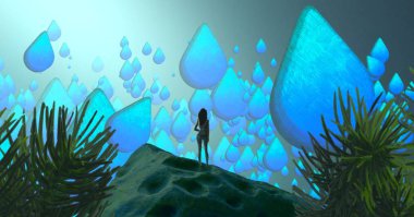 havuzda noel ağacı