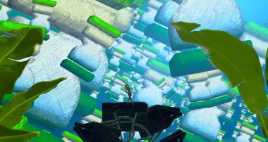 Yeşil ağaç ile soyut arkaplan