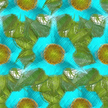 Dağınık tarzda çiçek çizim, grungy arka plan.