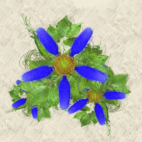 Beyaz arka plan üzerinde renkli çiçekler