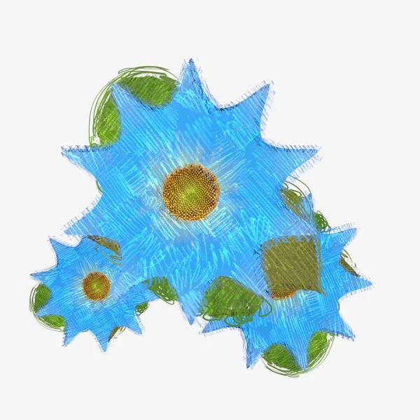 Eskipli arka planda dağınık grungy çiçekler