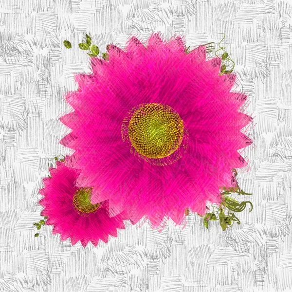 Брудні Гранжеві Квіти Бурхливому Фоні — стокове фото