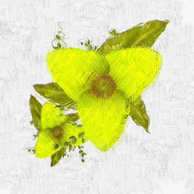 Eskipli arka planda dağınık grungy çiçekler