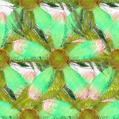 Arka planda çiçekler olan kusursuz desen