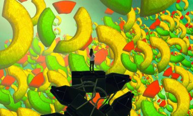 Yeşil yapraklı pürüzsüz desen