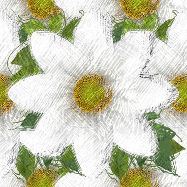 Arka planda çiçekler olan kusursuz desen