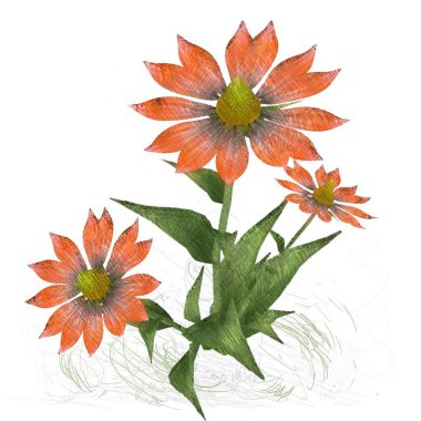 beyaz zemin üzerine suluboya çiçek