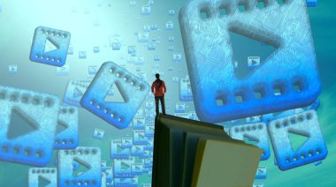 Dizüstü bilgisayarda çalışan iş adamı