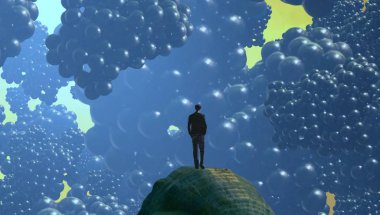 güzel ve yeşil gökyüzü