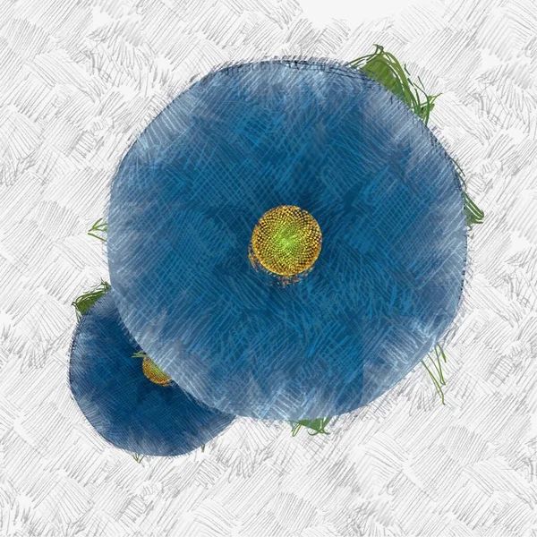 Flor Azul Sobre Fundo Branco — Fotografia de Stock