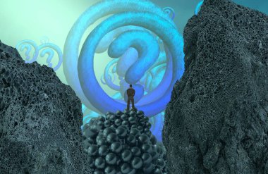 Soyut renkli arka plan, hayal gücü kavramı insan silueti.