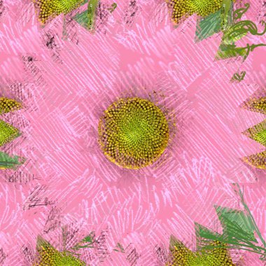 Arka planda çiçekler olan kusursuz desen