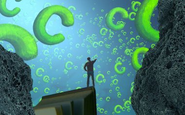 Soyut renkli arka plan, hayal gücü kavramı insan silueti.