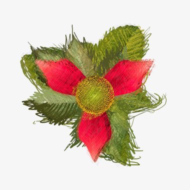 kırmızı yaprakları ile noel