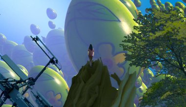 Soyut renkli arka plan, hayal gücü kavramı insan silueti.