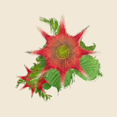 Eskipli arka planda dağınık grungy çiçekler