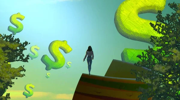 Soyut renkli arka plan, hayal gücü kavramı insan silueti.