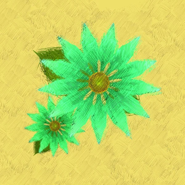 Abstrakter Hintergrund Mit Gelben Blüten — Stockfoto