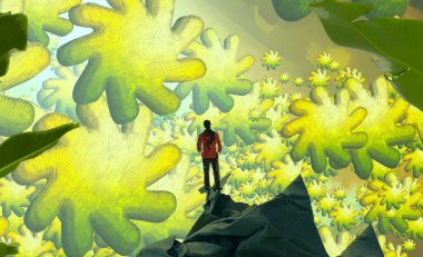 yeşil ve sarı çiçekler