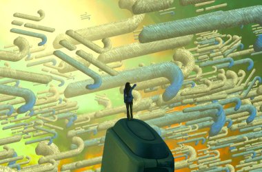 Soyut renkli arka plan, hayal gücü kavramı insan silueti.